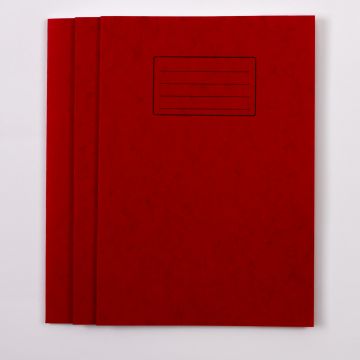 A4 Exercise Book 64 Page- 8mm Ruled/Margin- Red - Pack of 50