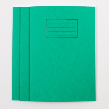 A4 Exercise Book 64 Page- 8mm Ruled/Plain- Green - Pack of 50