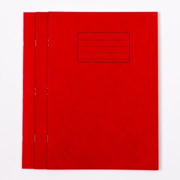 A4 Exercise Book 32 Page- 10mm Ruled/Margin- Red - Pk 100