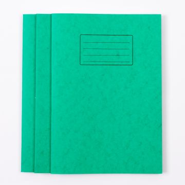 A4 Exercise Book 80 Page- 6mm Ruled/Margin- Green- Pk 50