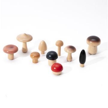 Wooden Mushrooms -  Pack of 10