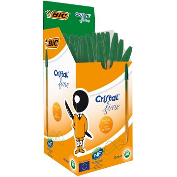 BIC Cristal Ballpoint Pen - Green - Pack of 50