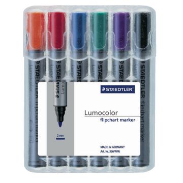 Staedtler Flipchart Marker Assorted Bullet Tip - Pack of 6