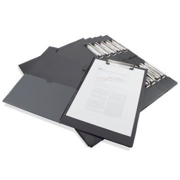 PVC Foldover Clipboard Black - Pack of 10