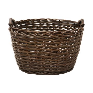 Oval Dark Log Basket
