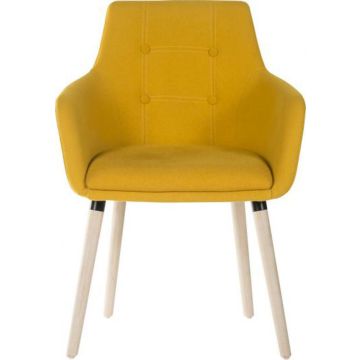 Upholstered Reception Chair - Yellow