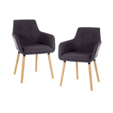 Contemporary Reception Chair - Grey - Pack of 2