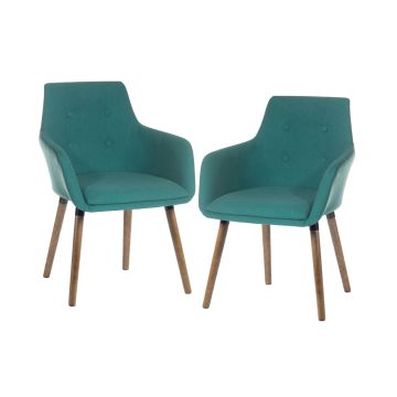 Contemporary Reception Chair - Green - Pack of 2