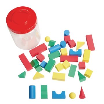 Geometric Foam Solids - Pack of 36
