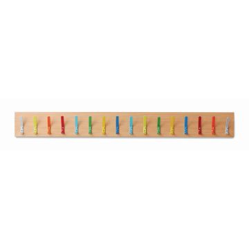 Beech Wall Coat Rail - Assorted - 16 Hooks - Single Sided