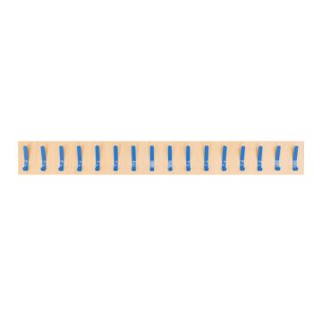 Beech Wall Coat Rail - Blue - 16 Hooks - Single Sided
