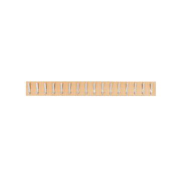 Beech Wall Coat Rail - Grey - 16 Hooks - Single Sided