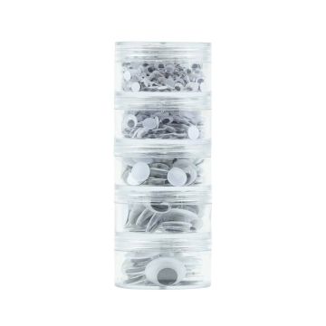 Wiggle Eyes Assorted Black &White Round/Oval - Pack of 560