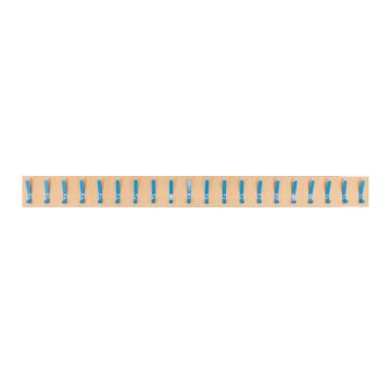 Beech Wall Coat Rail - Blue - 20 Hooks - Single Sided