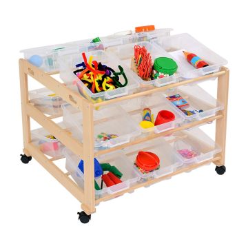 Classroom Tidy With Clear Trays - Double