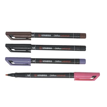 Stabilo OHP Marker Pens Assorted Medium Tip - Pack of 8