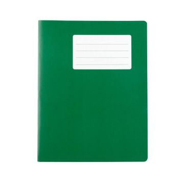 School Exercise Books 9 x 7in 80 Page 8mm F&M - Dark Green - Pack of 100