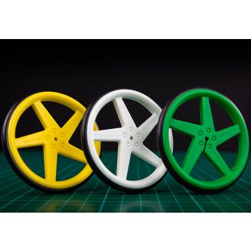 Kitronik Pair of 5 Spoke Wheels for TT motor - Yellow