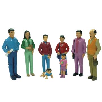 Miniland Family with Dark Brown Skin