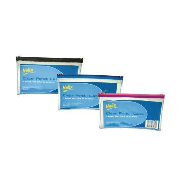 Helix Pencil Case Assorted 200 x 125mm - Pack of 12