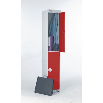 2 Door Locker with Deadlock - Nest of 1 - Red