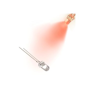 Red Flashing 5mm Water Clear LED - 30deg - 3500mCd
