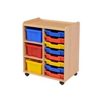 Solid Beech 3 Deep/8 Shallow Unit Coloured