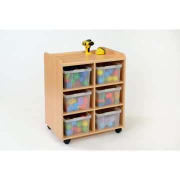 Solid Beech 6 Deep with Clear Trays