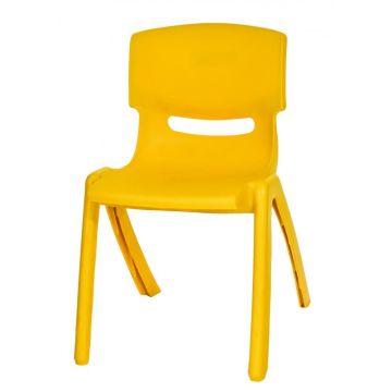 Stackable Children's Plastic Chairs - Yellow - Pack of 5
