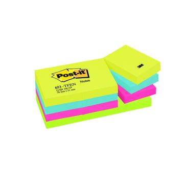 Post-It Notes Energetic Colours 38 x 51mm - Rainbow - Pack of 12