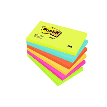 Post-It Notes Energetic Colours 76 x 127mm - Rainbow - Pack of 6