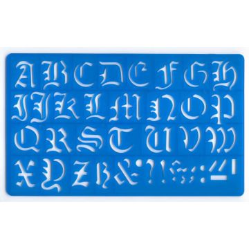 30mm Old English Lettering Stencil Set  