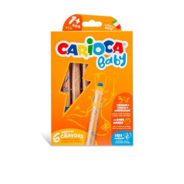 Carioca Baby 3 in 1 Crayons - Pack of 6