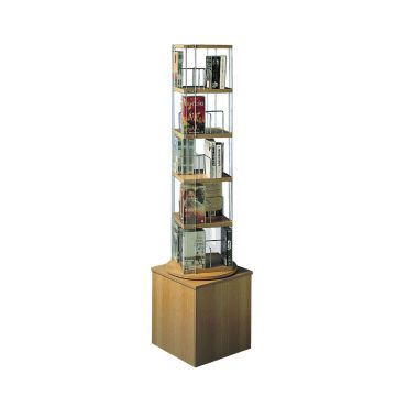 Tower Paperback Spinner - 400 x 400 x 1660mm - Beech