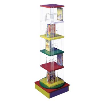 Tower Paperback Spinner - 400 x 400 x 1335mm - Beech