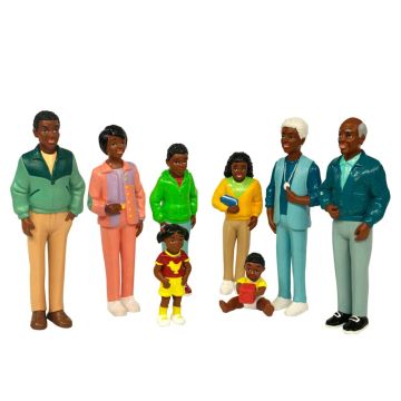 Block Play People - Family with Black Skin