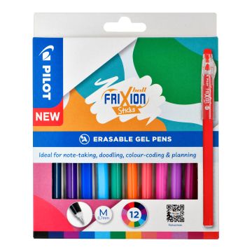 PILOT FriXion Erasable Stick Pens - Assorted - Pack of 12