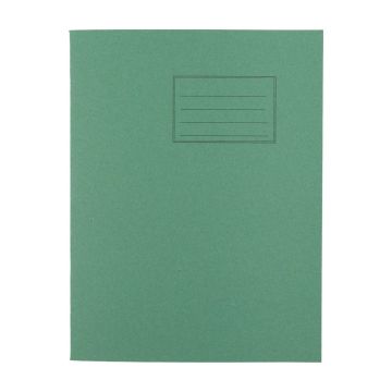 Exercise Books 9 x 7in 80 Page 8mm F&M/Blank Alternate - Dark Green - Pack of 100