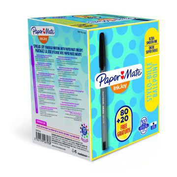 Paper Mate Inkjoy 100 Capped Medium - Black - Pack of 50