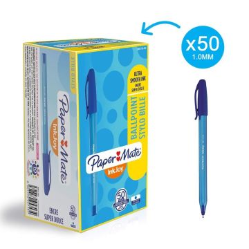 Paper Mate Inkjoy 100 Capped Medium - Blue - Pack of 50