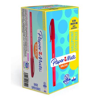 Paper Mate Inkjoy 100 Capped Medium - Red - Pack of 50