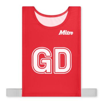 Mitre Pro Netball Bib - Red - L - Pack of 7