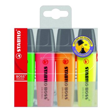 Stabilo Boss Highlighters -Assorted - Pack of 4