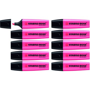Stabilo Boss Highlighters - Pink - Pack of 10