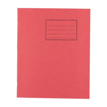 Exercise Books 8 x 6.5in 48 Page 6mm Feint - Red - Pack of 100