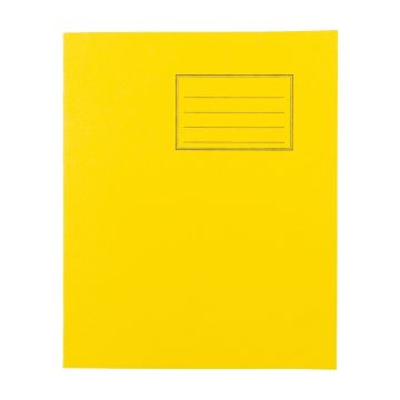 Exercise Books 8 x 6.5in 48 Page B/Hf 15mm Feint T/Hf Blank - Yellow - Pack of 100