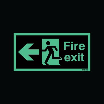 Fire Exit Niteglo Sign Left 150 x 450mm S/A