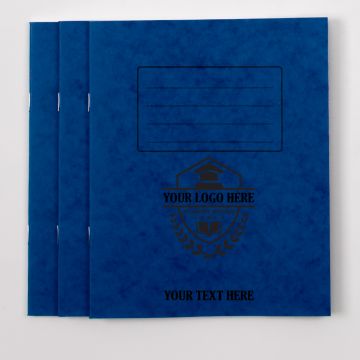  8" x 6.5" Exercise Book 32p - 15mm Ruled- Blue - Pk 100
