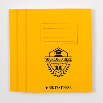  8" x 6.5" Exercise Book 48p - Plain- Yellow - Pk 100