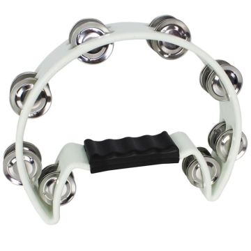 A-Star Half Moon Tambourine - White